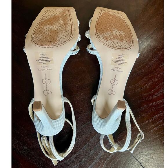 JESSICA SIMPSON Leonah Ankle Strap Sandal Silver Prom Formal Party Size 9 $89 - Picture 7 of 15